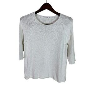 Lulu-B Women's 100% Cotton White Half Sleeve Pullover Sweater Size XL